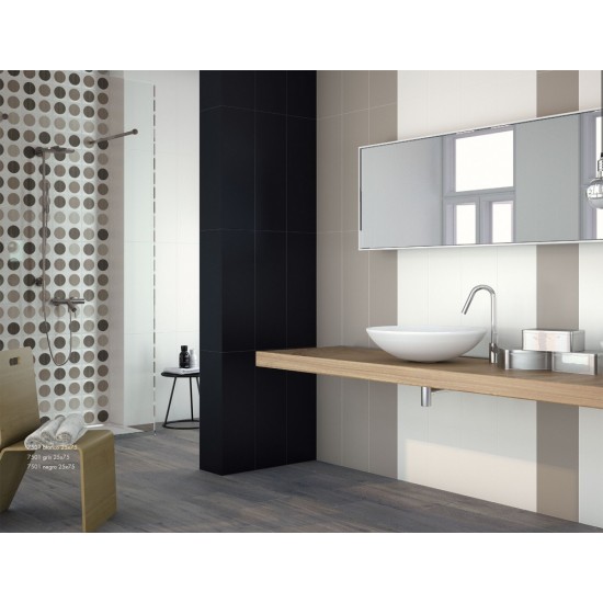 ΠΛΑΚΑΚΙ PARIS 7501 NEGRO RELIEVE PORCELANITE DOS 25X75